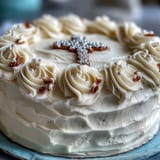 First Communion Cake White Roses