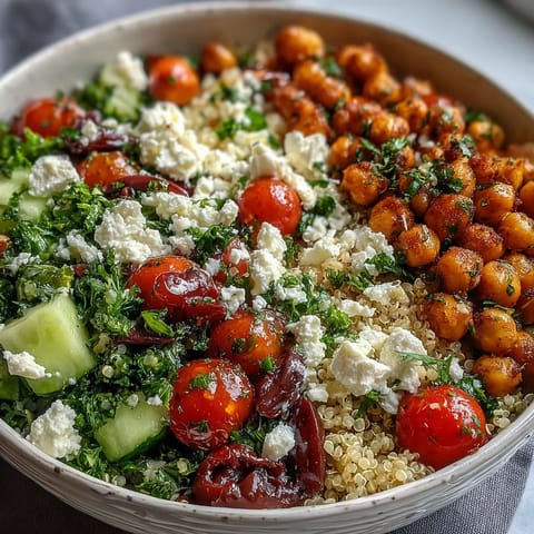 High Protein Quinoa Chickpea Salad