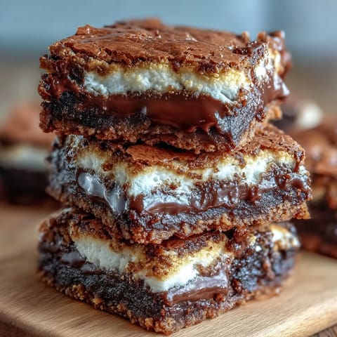Chewy brownie cookies inspired by classic s'mores, loaded with chocolate and graham cracker bits, finished with a toasted marshmallow top.
