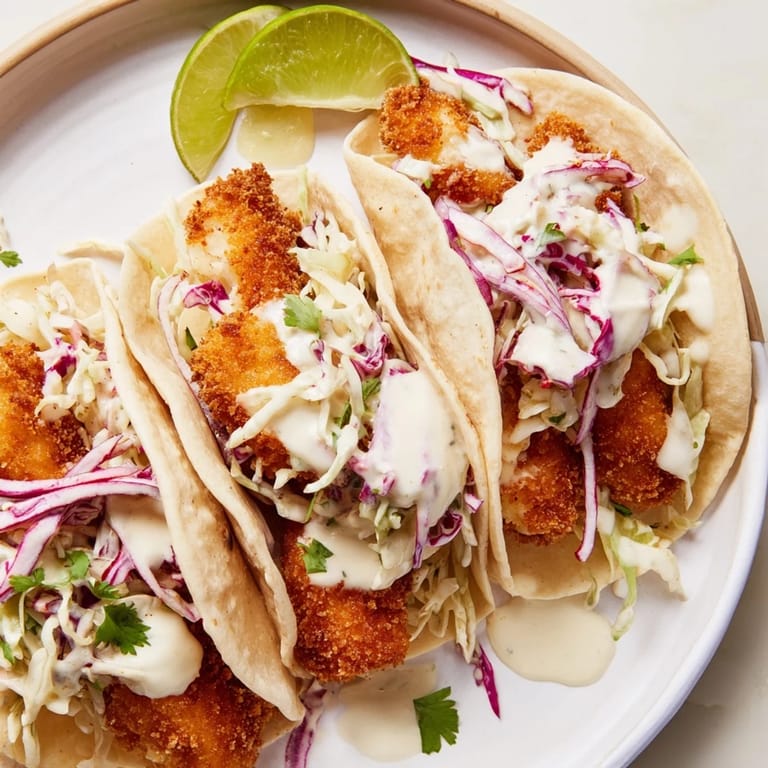 Perfectly assembled fish tacos on a warm tortilla, ready to be enjoyed with the wonderful flavors.