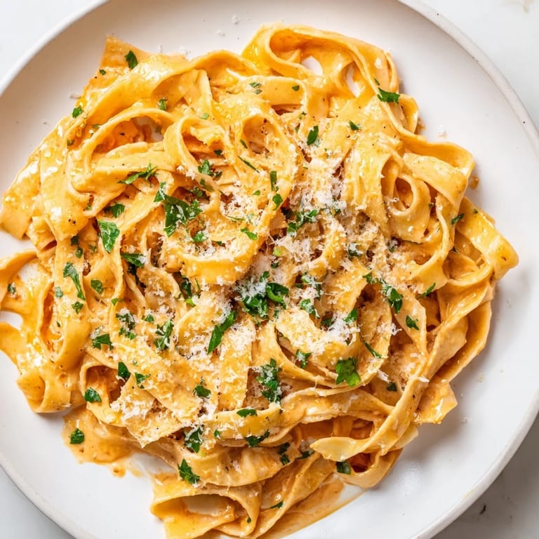 Close-up on Sriracha Honey Pasta, showcasing golden sauce and red pepper flakes in a cozy bowl.