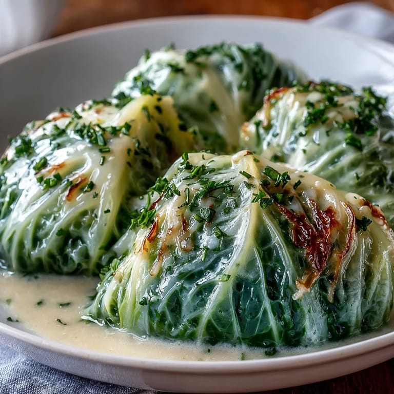 Steaming Herby Cabbage in Parmesan Broth topped with grated Parmesan and chives, ready to serve.