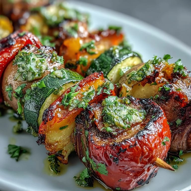 Enjoy these easy grilled veggie kabobs, a healthy and flavorful vegetarian main.