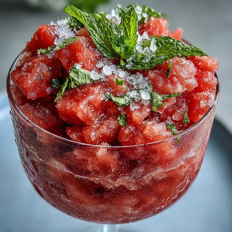 Enjoy this colorful Watermelon Mint Frosé, a delightful alcohol-free summer treat.