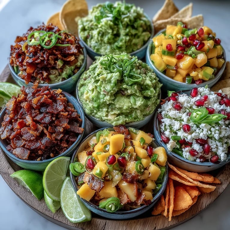 Guests building custom bites at this inviting guacamole bar; fresh ingredients galore.
