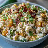 Creamy Corn Salad with Jalapeño bursts with sweet corn, crisp veggies, and a tangy, spicy dressing in this vibrant summer side dish.